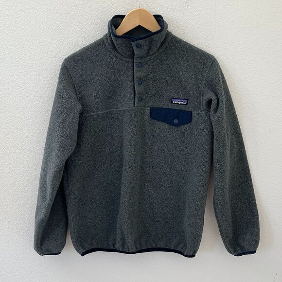 Patagonia Gray Navy Synchilla Pullover Womens Extra Small - Picture 4 of 16